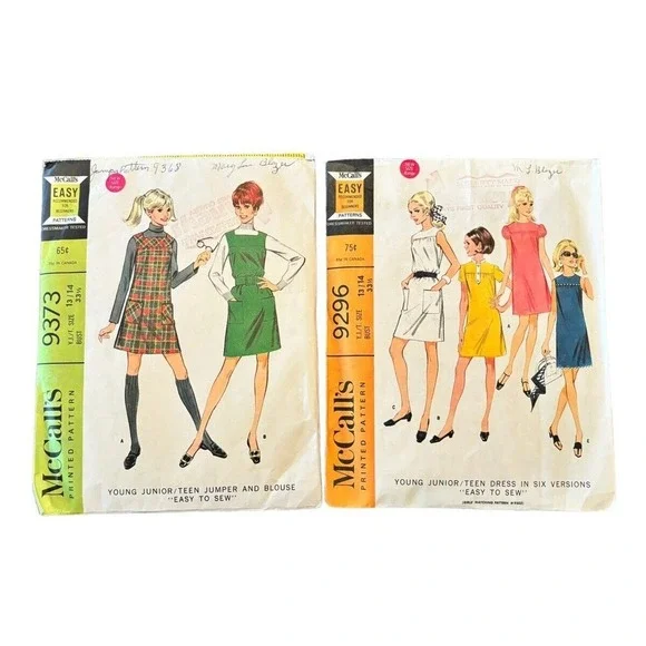 Vintage 60's McCall's Sewing Pattern Junior Teen Dress Boho Retro Sz 13/14 - Picture 1 of 3